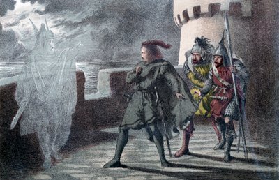 Hamlet ser sin far spöka på borgen Helsingörs slott av Robert Dudley