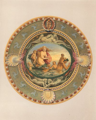 Platå i majolikagods, överlämnad av earlen av Mount Edgecumbe (chromolitho) av Robert Dudley