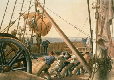 Förberedelser för att sjösätta en av de stora bojarna, 2 augusti av Robert Dudley