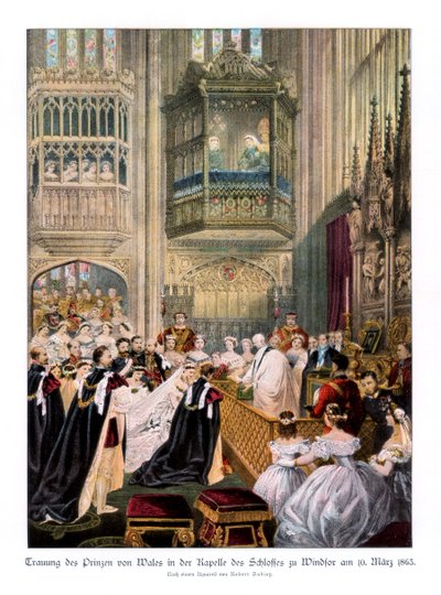 Prinsessan Alexandras och prins Edwards bröllop, St Georges Chapel i Windsor, 10 mars 1863, 1 av Robert Dudley