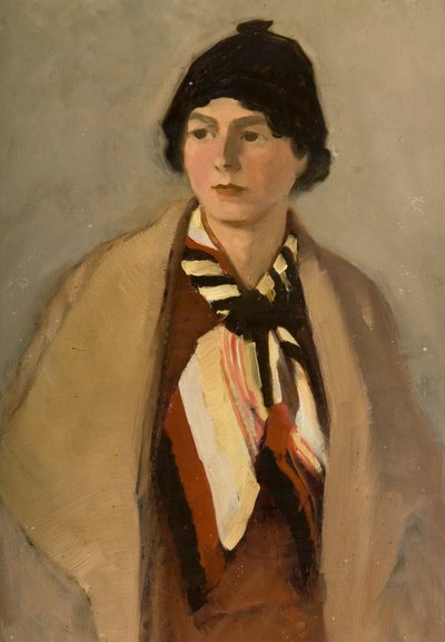 Porträtt av konstnärens fru (olja ombord) av Robert Ernest McEune