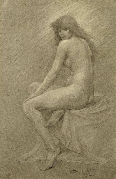 Studie för Lilith, ca 1900 (krita på papper) av Robert Fowler