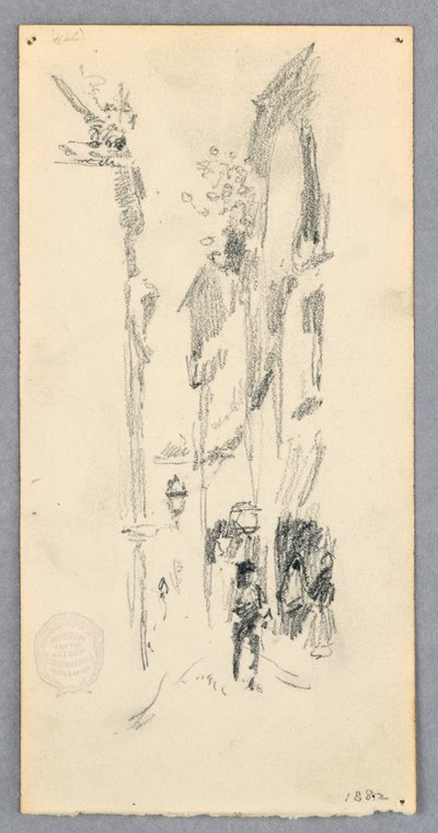 Teckning, Gatuscen, Venedig, 1882 av Robert Frederick Blum
