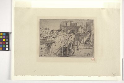 Inredning i en butik (bläck) av Robert Frederick Blum