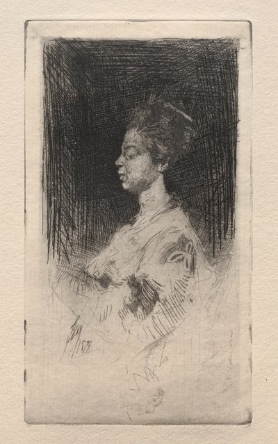 Profil chef för en japansk flicka, 1879. av Robert Frederick Blum
