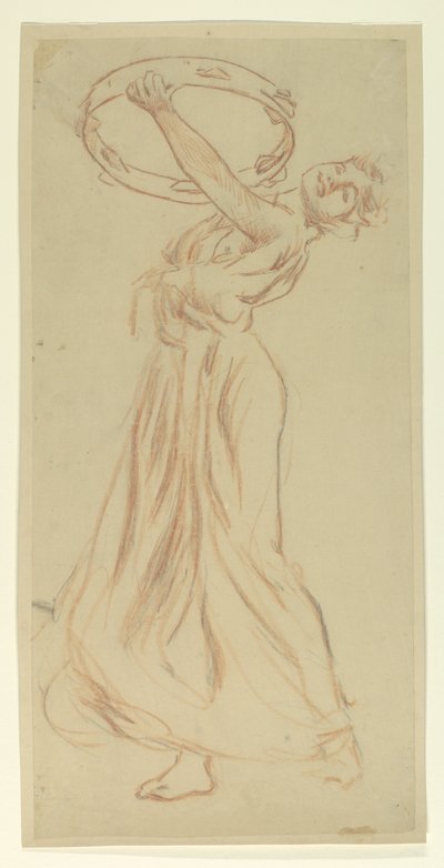Studie för Girl with Tambourine, "Vintage Festival", Mendelssohn Glee Club, New York av Robert Frederick Blum