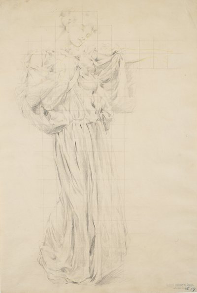 Study for Moods to Music, 1893-95 (grafit med gul penna på buffvävt papper) av Robert Frederick Blum