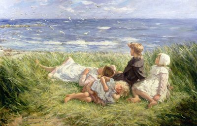 Havsmåsar och safirhav, 1912 av Robert Gemmell Hutchison
