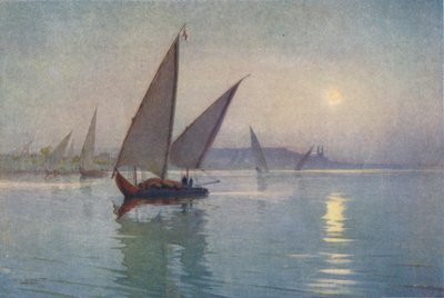 Månsken på Nilen, nära Kairo, c1880, 1904 av Robert George Talbot Kelly