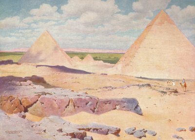 Pyramiderna i Gizeh från öknen, c1880, 1904 av Robert George Talbot Kelly