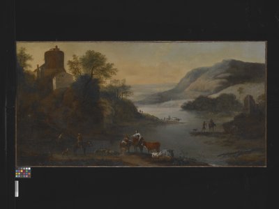 Landskap med djur (olja på duk) av Robert Griffier