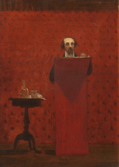 Charles Dickens håller en offentlig uppläsning, 1858 av Robert Hannah