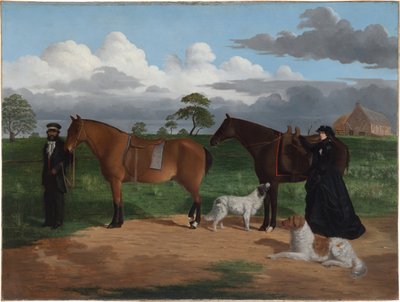 Mrs Adolphus Sceales med Black Jimmie på Merrang Station, 1856 av Robert Hawker Dowling
