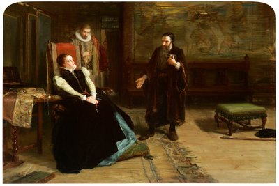 Konferensen mellan Mary, Queen of Scots och John Knox på Holyrood Palace av Robert Herdman