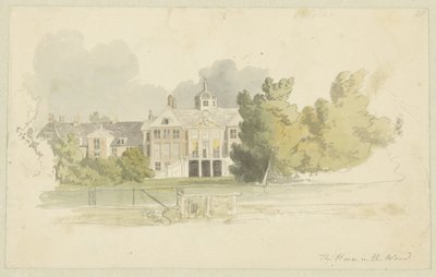 Utsikt över Huis ten Bosch Design för serieakvatinter Sketches in Flanders and Holland (serietitel) av Robert Hills