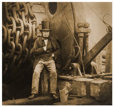 Isambard Kingdom Brunel av lanseringskedjorna för SS Great Eastern, 1857 av Robert Howlett