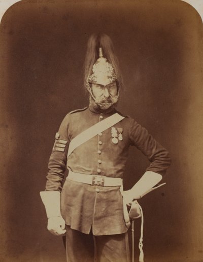 Sergeant-Major Stewart, 5:e (Princess Charlotte of Wales) Dragoon Guards av Robert Howlett
