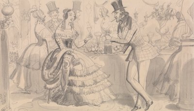 Offentlig förfriskning i High Society av Robert Isaac Cruikshank