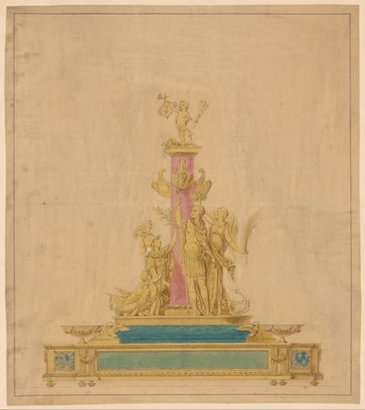 Ritning för ett bläckställ av Robert Joseph Auguste
