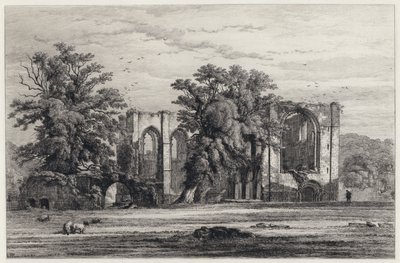 Furness Abbey (etsning) av Robert Kent (after) Thomas