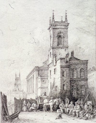 Holborn Viaduct, London, c1865 av Robert Kent Thomas