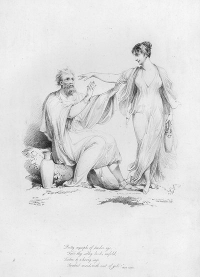 Anacreon, Ode 77 (gravyr) av Robert Kerr (after) Porter