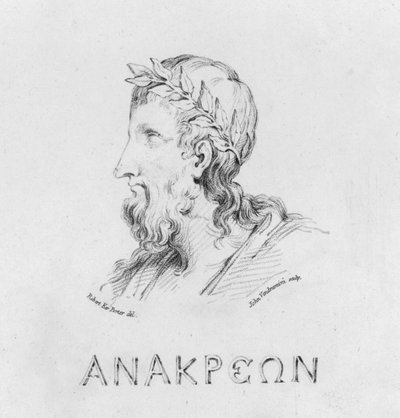 Porträtt av Anacreon (gravyr) av Robert Kerr (after) Porter