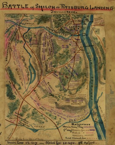 Slaget vid Shiloh eller Pittsburg Landing, Tennessee LOC gvhs01.vhs00313 av Robert Knox Sneden