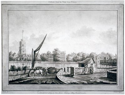 Utsikt över Fulham från White Lion Inn, Putney, London, 1783 av Robert Laurie