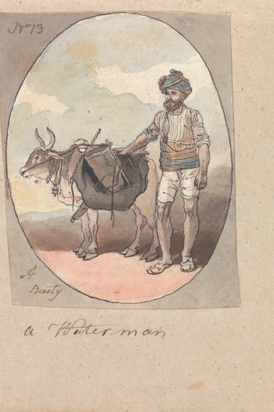 En vattenman med sin oxe eller tjur av Robert Mabon