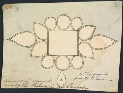 Diamantprydnad som bärs av Peshwa i sin turban av Robert Mabon