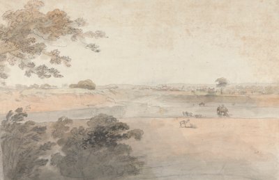 Landskap med kameler och elefanter av Robert Mabon