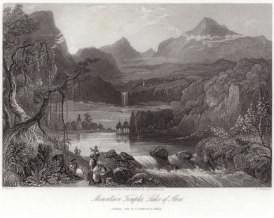 Tempel i bergen vid sjön Aboo av Robert Melville Grindlay