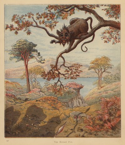 The Kitten Pilgrims: The Monkey Fun (litho i färg) av Robert Michael Ballantyne