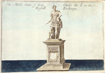 Marmorstaty av kung Charles II (1630-85) på Royal Exchange, från 