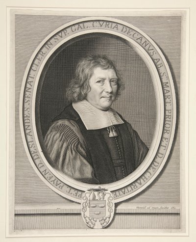 Pierre Payen-Deslandes, dekanus för de prästerliga rådmännen i Paris parlament, Abb? av Saint-Martin och Prior of Charit? (Dekanus för rådgivare och kontorister i Paris parlament, abbot av Saint-Martin och Prior av La Charit?) av Robert Nanteuil