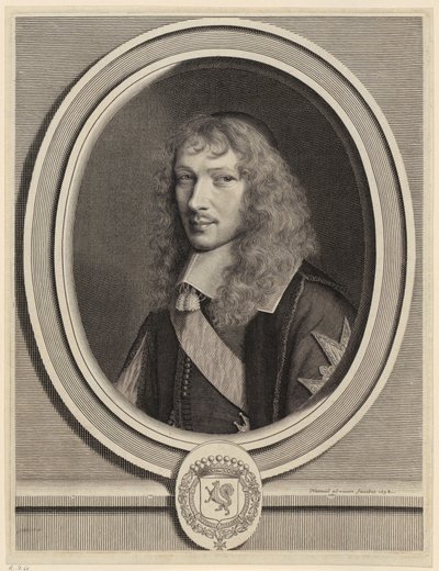 Porträtt av Basile Fouquet, prästman av Robert Nanteuil