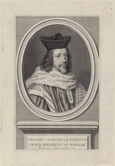 Porträtt av Jacques Le Coigneux av Robert Nanteuil