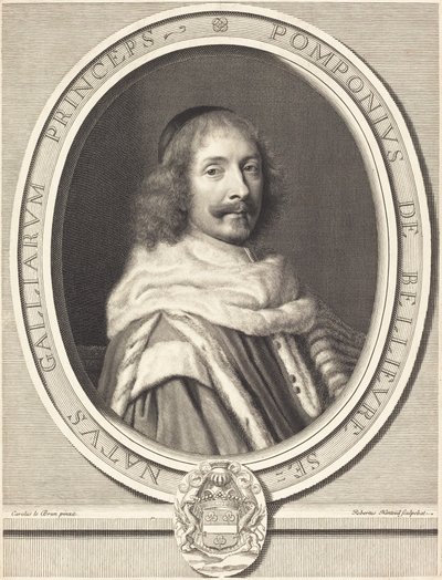 Pomponne de Bellievre av Robert Nanteuil after Charles Le Brun