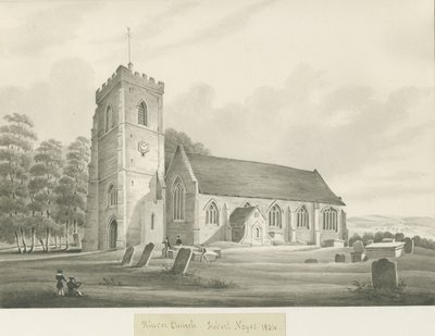 Kinver kyrka: sepiateckning av Robert Noyes