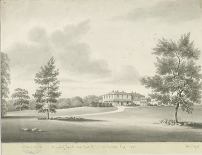 Moseley Court: sepiatvättteckning, 1837 av Robert Noyes