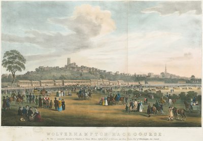 Wolverhampton - Racecourse: färgad litografi och [c 1826] (tryck) av Robert Noyes