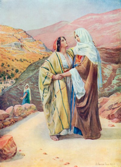 Ruth och Naomi (färglitografi) av Robert Payton Reid