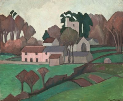 Clayhidon Church (olja på duk) av Robert Polhill Bevan