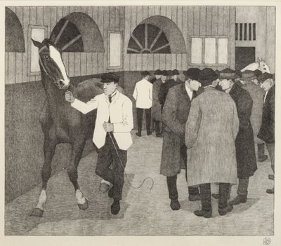 Hästhandlare på Barbican, 1921 av Robert Polhill Bevan