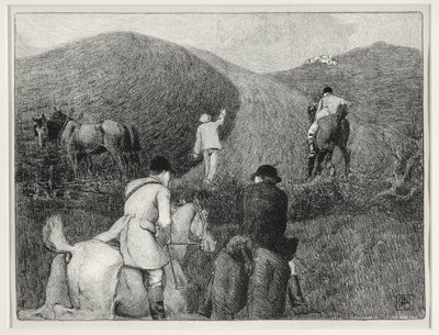 Jaktscen (litho) av Robert Polhill Bevan