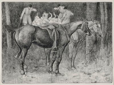 Jaktscen (litho) av Robert Polhill Bevan