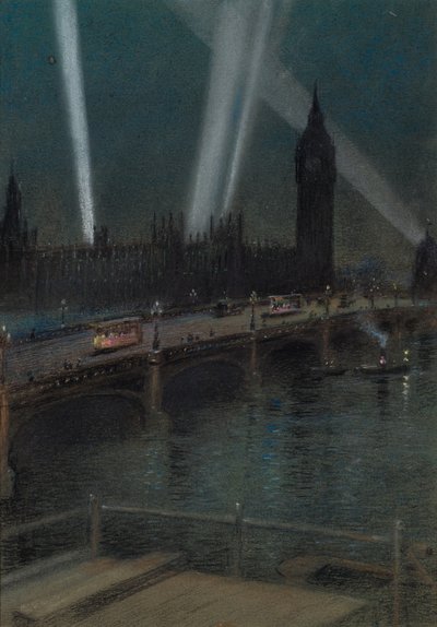 Krigssökljus över Westminster Bridge av Robert Randoll