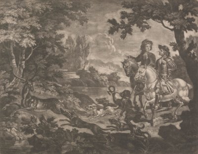Jägare som jagar en hjort av Robert Robinson