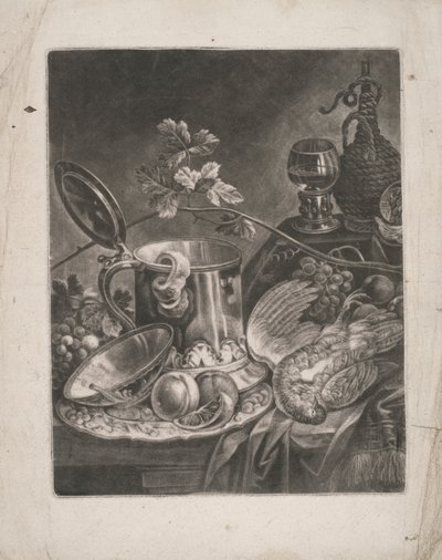 Stilleben med tankard och desserträtt av Robert Robinson